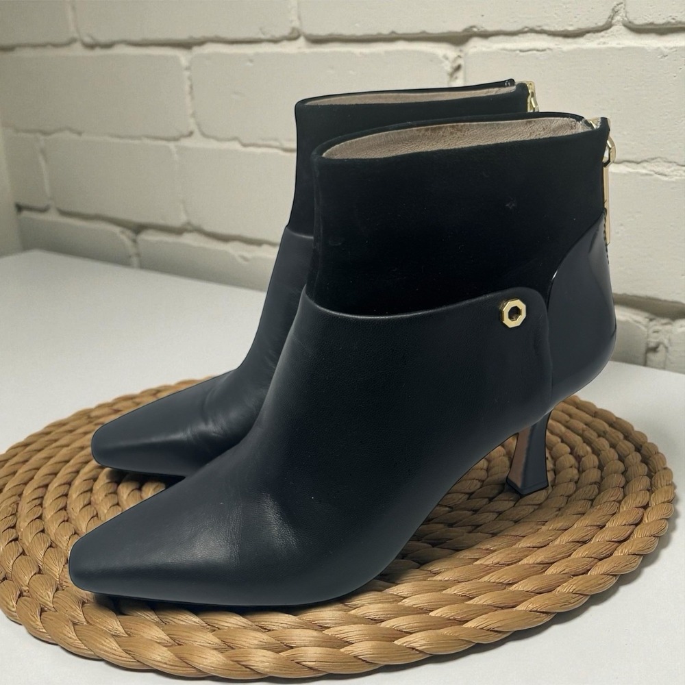 Louise et Cie Lydie 🔥Leather Heeled 🖤Booties 🤑 Luxury Zipper Grunge Goddess 9